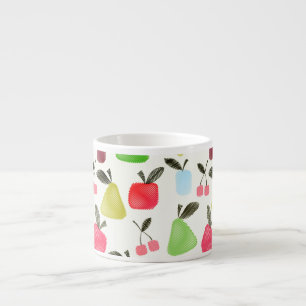 Xícara De Espresso Frutas de desenho animado arranhadas perfeitas maç