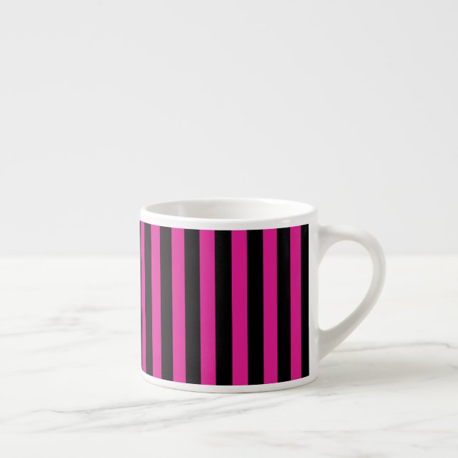 Xícara De Espresso Fuchsia e listras de doces pretas (Direita)