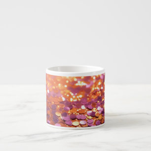 Xícara De Espresso Fundo de Brilho Laranja Roxo-77996
