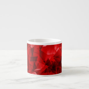 Xícara De Espresso Fundo Geométrico Abstrato Vermelho-51083