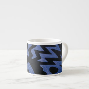 Xícara De Espresso Funky Blue Zigzag Specialty Mug