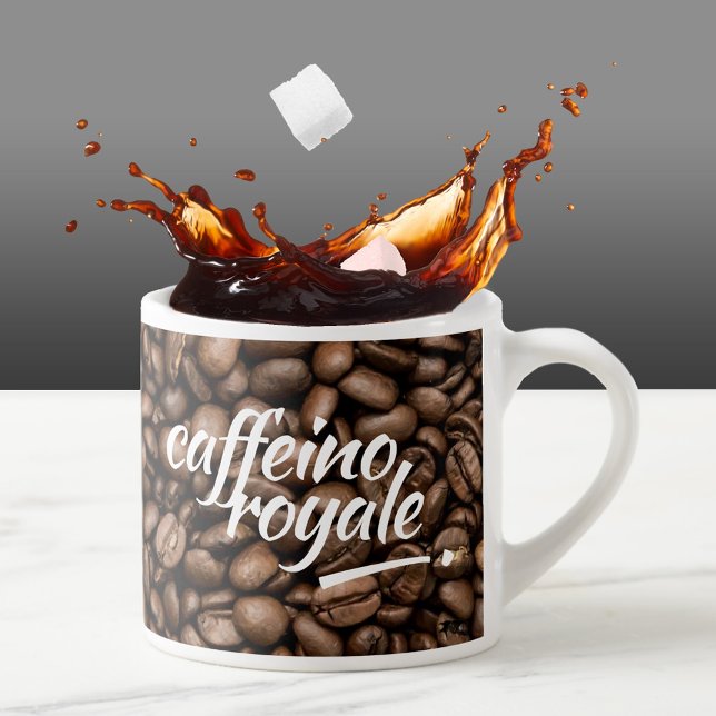 Xícara De Espresso Funny Witty Pun Caffeino Royale (Funny Caffeino Royale Coffee Beans Cappuccino Cup Cover Photo)