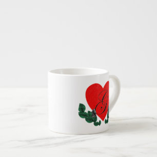 Xícara De Espresso G num coração (personalizável)