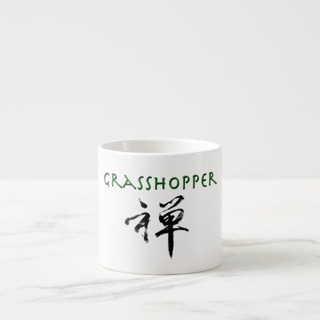 Xícara De Espresso Gafanhoto com símbolo do "zen" (Frente)