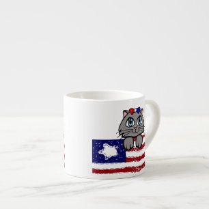 Xícara De Espresso Gatinho do Coração Americano