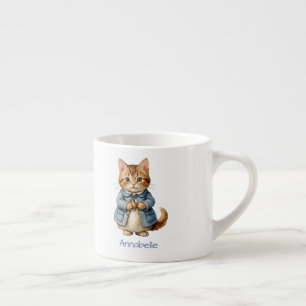 Xícara De Espresso Gatinho Fofo Antigo Personalizado