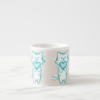Xícara De Espresso Gatinho Teal
