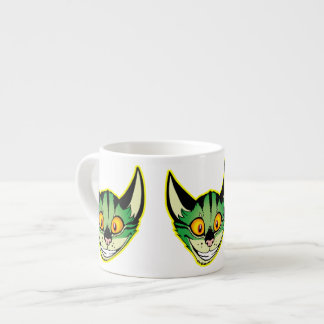 Xícara De Espresso Gato de Cartoon Fluorescente, Gato de Espresso
