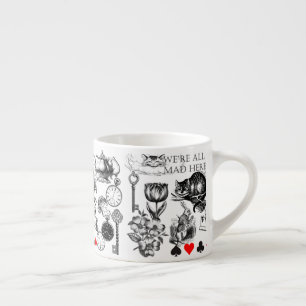 Xícara De Espresso Gato de Cheshire clássico alice no país das maravi