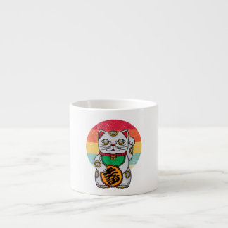 Xícara De Espresso Gato Sortudo Japonês Maneki Neko Kawaii Koban Feng
