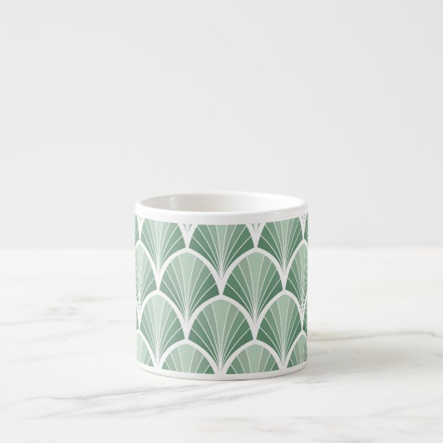 Xícara De Espresso Geométrico Clássico: Estilo sem Costura Art Deco (Frente)