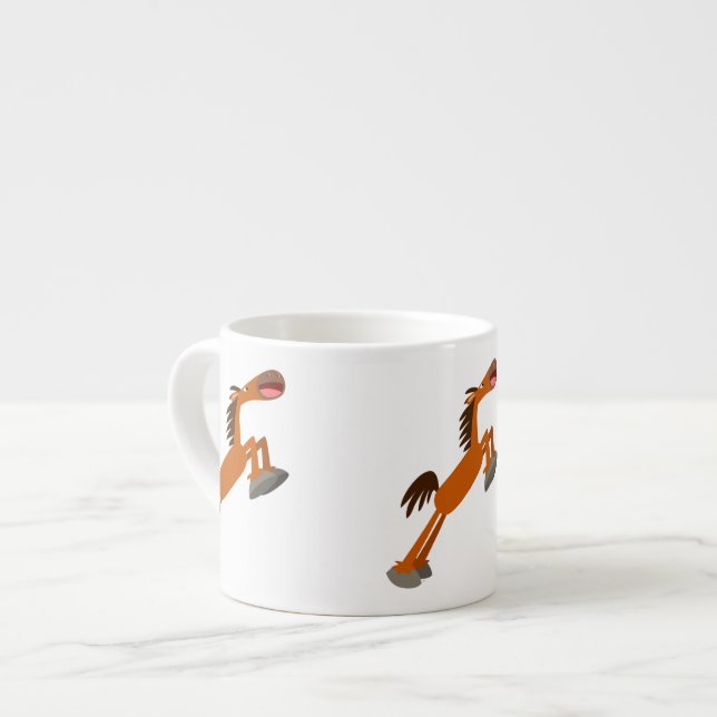 Xícara De Espresso Giddyup, Horsey! Cartoon Horse Espresso Mug (Frente Esquerda)