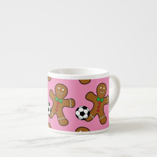 Xícara De Espresso Gingerbird Man Jogando Futebol