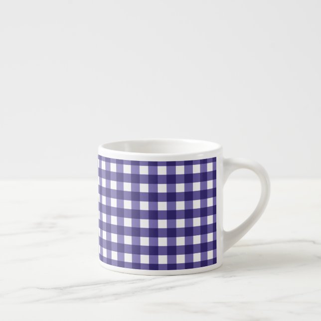 Xícara De Espresso Gingham azul marinho (Direita)