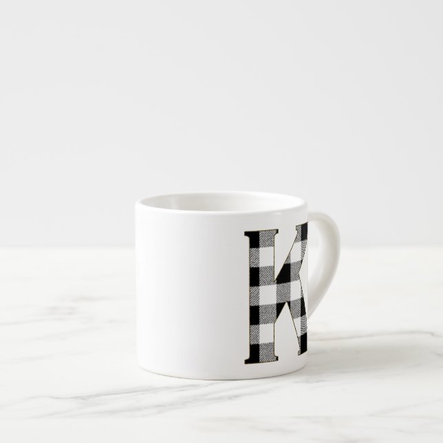 Xícara De Espresso Gingham Check K (Frente Esquerda)