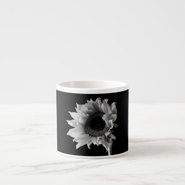 Xícara De Espresso Girassol - Fotografia Preto e Branco (Frente)