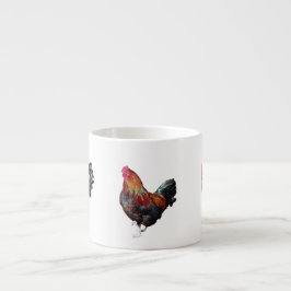 Xícara De Espresso Golden Cockerel Rooster specialty  mug
