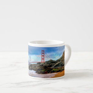 Xícara De Espresso Golden gate bridge no por do sol
