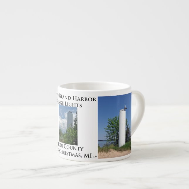 Xícara De Espresso Grand Island Harbor Range Lights espresso mug (Frente Esquerda)
