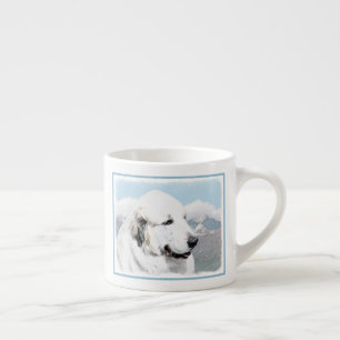 Xícara De Espresso Grandes Pyrenees que pintam - arte original do cã