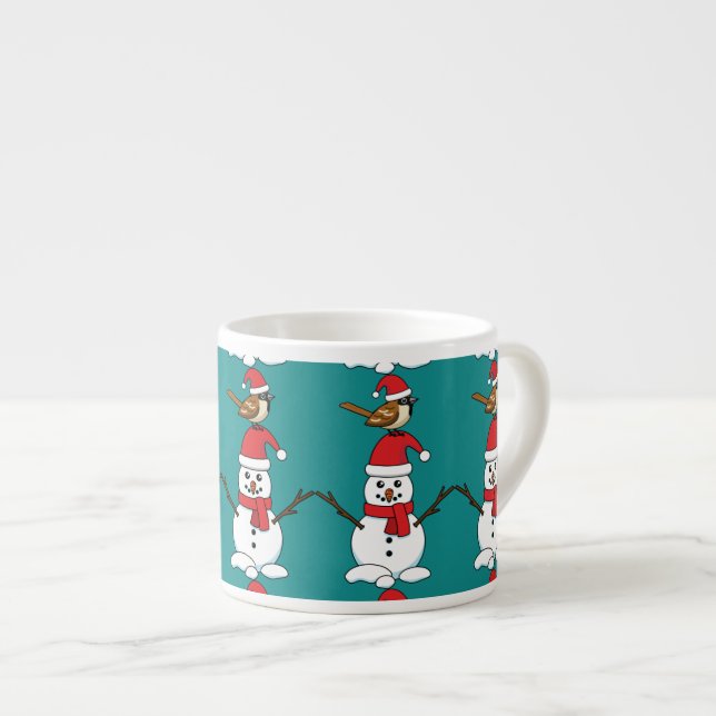 Xícara De Espresso Grátis Sparrow em Snowman (Frente Esquerda)