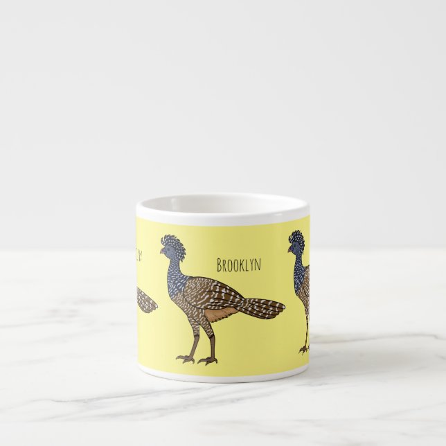 Xícara De Espresso Great curassow bird cartoon illustration (Frente)
