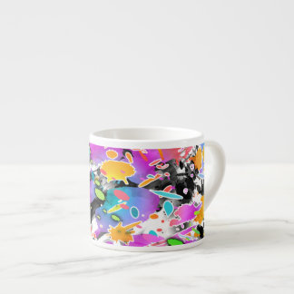 XÍCARA DE ESPRESSO GRUNGE PUNK SPLATTER ARTE