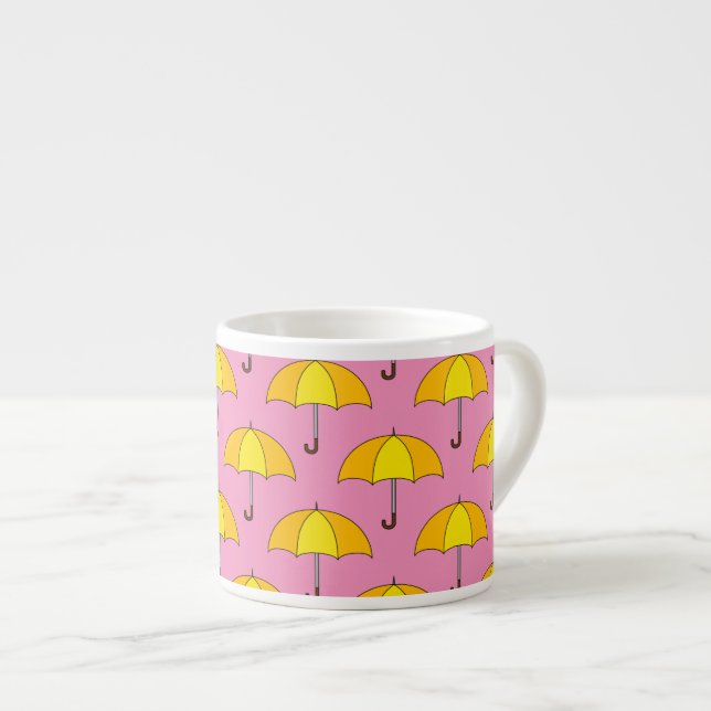 Xícara De Espresso Guarda-chuva Amarelo (Frente Esquerda)