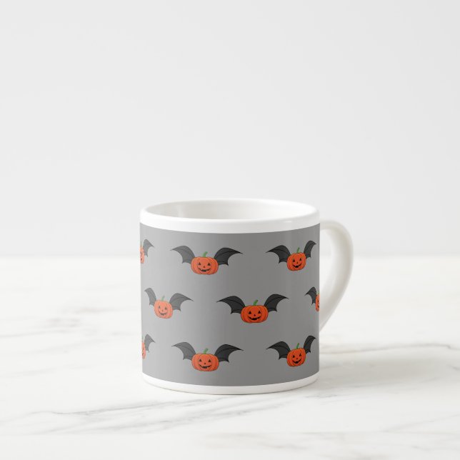 Xícara De Espresso Halloween Pumpkin Bat (Frente Esquerda)