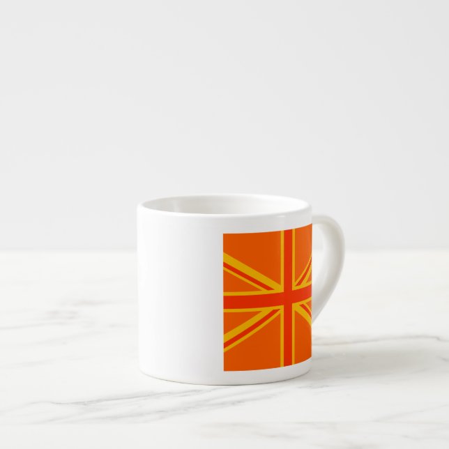 Xícara De Espresso Happy Orange Union Jack British Flag Swag (Frente Esquerda)