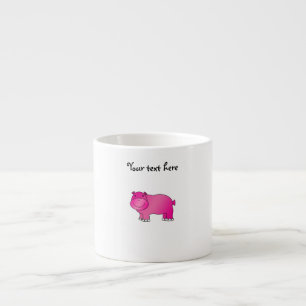 Xícara De Espresso Hipopótamo cor-de-rosa bonito