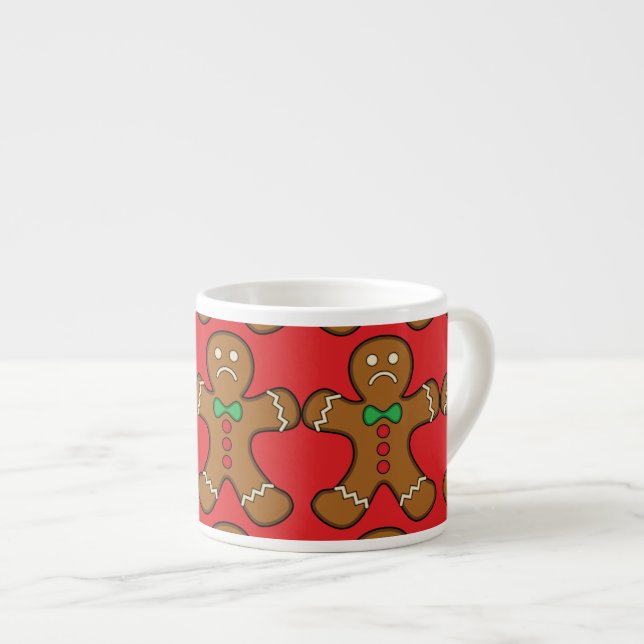 Xícara De Espresso Homem de Pão Triste (Frente Esquerda)