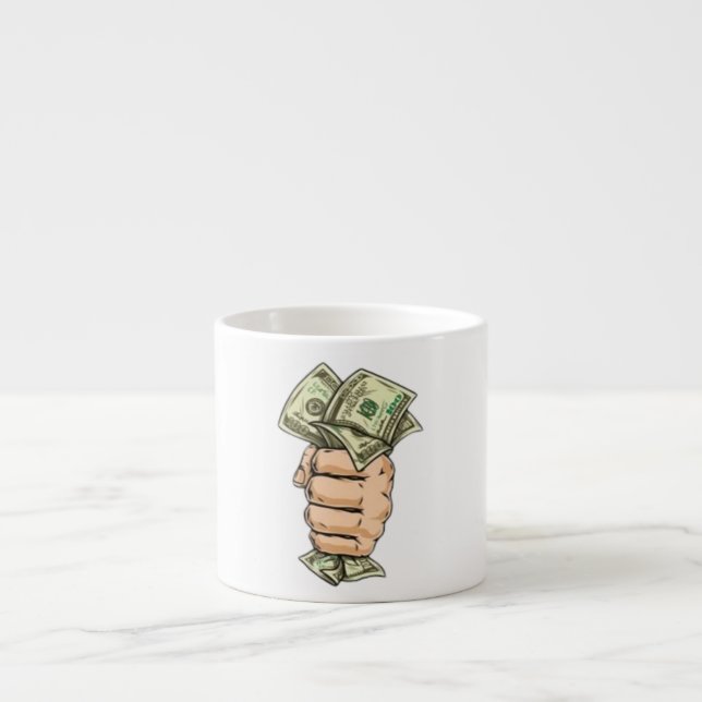 Xícara De Espresso Hustle Hard, Earn More – Money Mug (Frente)