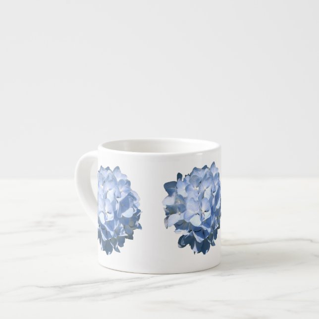 Xícara De Espresso Hydrangeas azuis (Frente Esquerda)