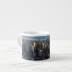Xícara De Espresso Ideia aérea da skyline da cidade de Seattle