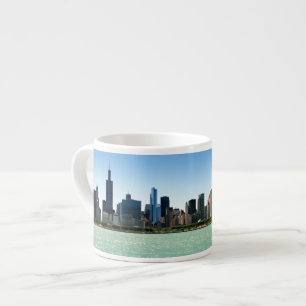 Xícara De Espresso Ideia da skyline de Chicago pelo Lago Michigan
