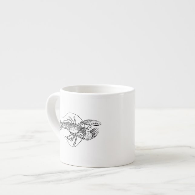 Xícara De Espresso Ilustração da lagosta (Frente Esquerda)