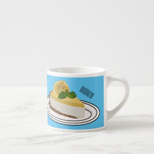Xícara De Espresso Ilustração de desenho animado com queijo limão