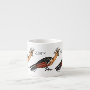 Xícara De Espresso Ilustração de desenho animado de aves Hoatzin