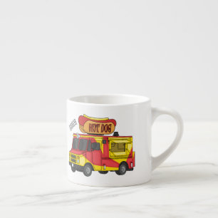 Xícara De Espresso Ilustração de desenho animado de caminhão com comi