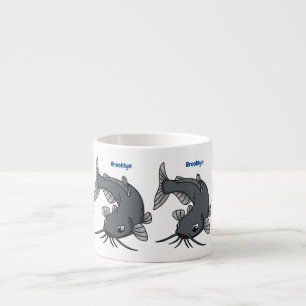 Xícara De Espresso Ilustração de desenho animado de catfish