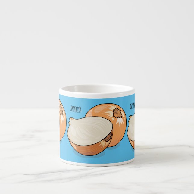 Xícara De Espresso Ilustração de desenho animado de cebola  (Frente)