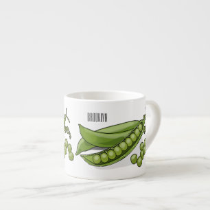 Xícara De Espresso Ilustração de desenho animado de ervilha