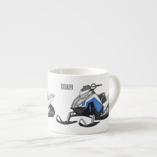Xícara De Espresso ilustração de desenho animado de moto de neve