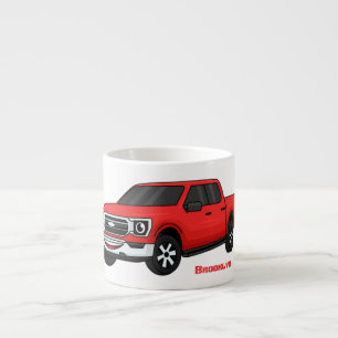 Xícara De Espresso Ilustração de desenho animado de picup vermelho-