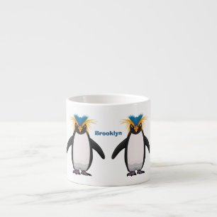 Xícara De Espresso Ilustração de desenho animado de pinguim macarrão