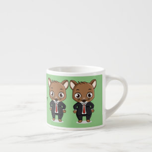 Xícara De Espresso Ilustração de desenho animado de rato bonito