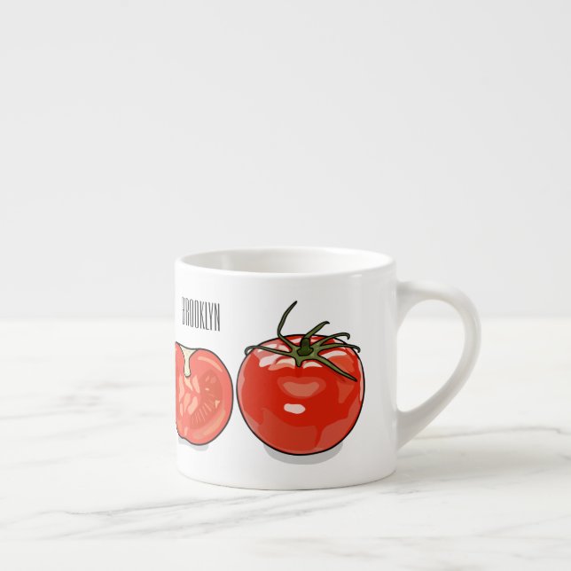 Xícara De Espresso Ilustração de desenho animado de tomate (Direita)