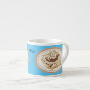 Xícara De Espresso Ilustração de desenho animado em rolo de canela