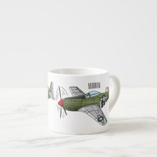 Xícara De Espresso Ilustração de desenho de avião militar